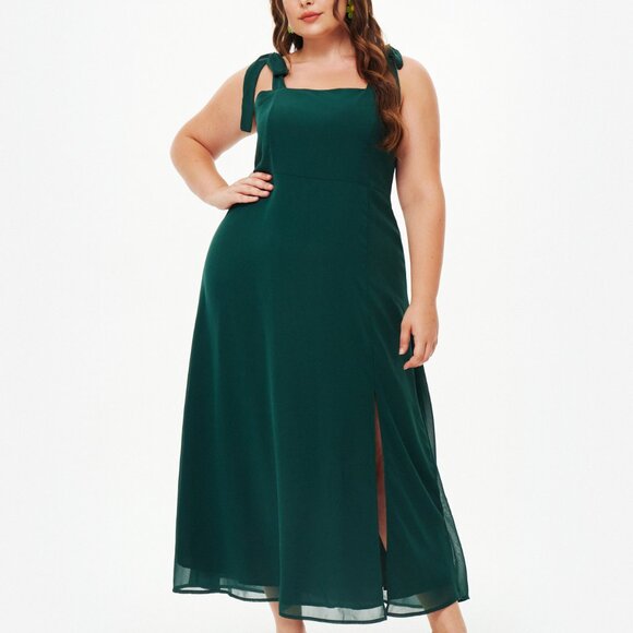 Teal Adjustable Shoulder Maxi Dress - Picture 1 of 4